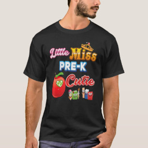 T-shirt Petite Miss Pré K Cutie Cute Kid Retour À L'École 