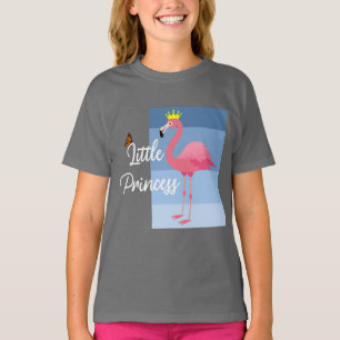 T-shirt Petite princesse Flamant rose rose - Filles Basi