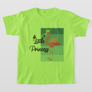 T-shirt Petite princesse Flamant rose rose - Filles Basi