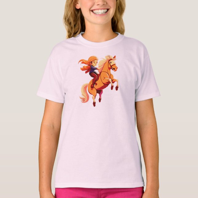T-shirt Petite Roussette À Cheval Pony (Devant)