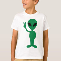 Petite silhouette d'alien d'homme vert de paix
