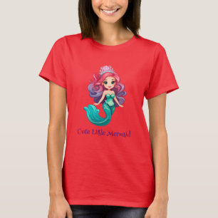 T-shirt Petite sirène rose princesse arc-en-ciel enfants c