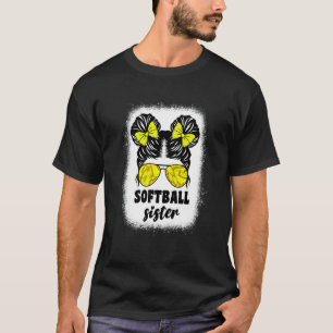 T-shirt Petite soeur de softball pour adolescentes receveu