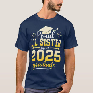 T-shirt Petite sœur fière d'un diplômé de la promotion 202