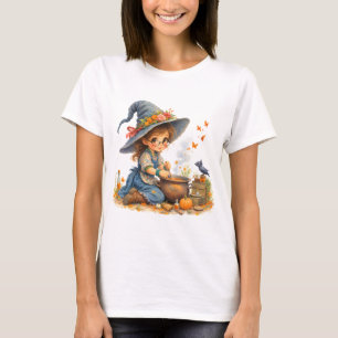 T-shirt Petite sorcière au chaudron magique