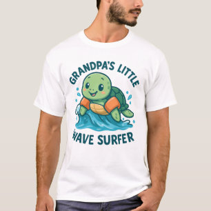 T-shirt Petite tortue surfeuse de petite vague de papy