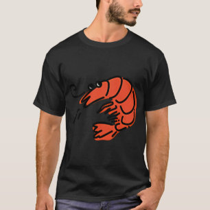 T-shirt petites crevettes, crustacés - design rétro
