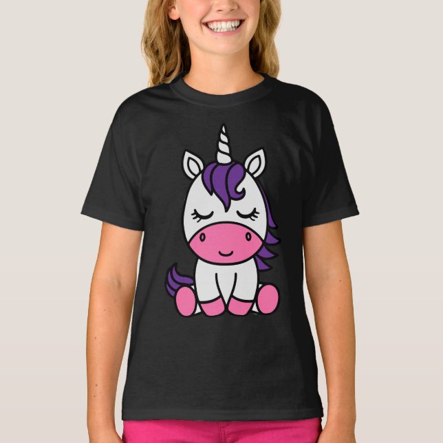 T-shirt Petites filles Unicorn Pony (Devant)