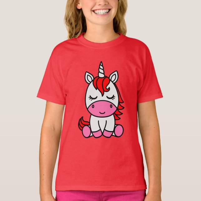 T-shirt Petites filles Unicorn Pony (Devant)