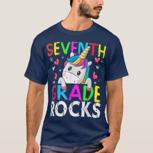 T-shirt Petites filles Unicorn Septième Classe Rocks Retou