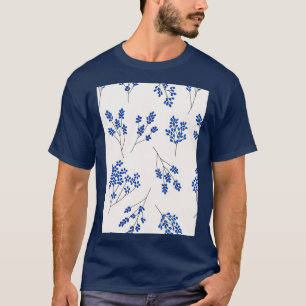 T-shirt Petites fleurs bleues blanches
