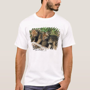 T-shirt Petits animaux de loup de bois de construction