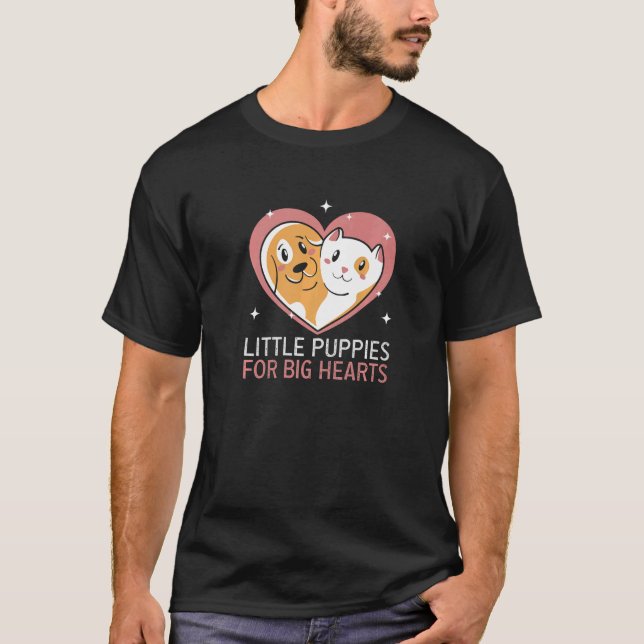 T-shirt Petits chiots pour les grands coeurs Chien Secourt (Devant)