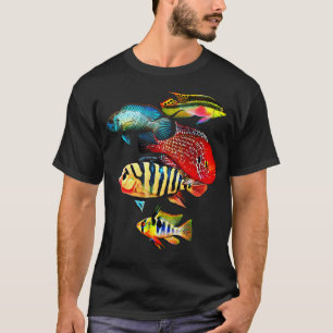T-shirt Petits Cichlids Ger Blue Ram Kribensis Acara