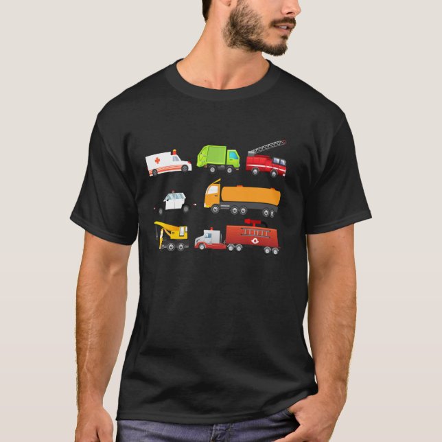 T-shirt Petits garçons Véhicules d'urgence Camions d'hôpit (Devant)