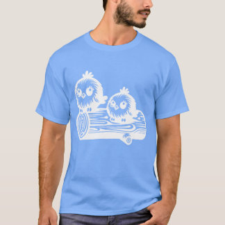 T-shirt Petits Oiseaux Gourmands En Famille Style Cartoon