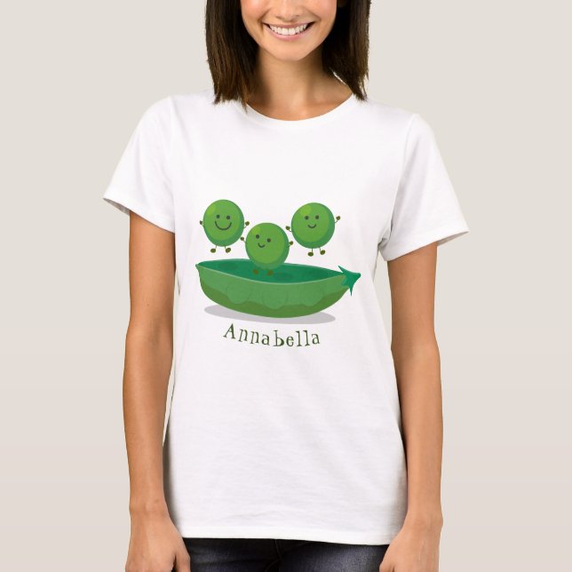 T-shirt Petits pois sauteurs en pod dessin animé illustrat (Devant)