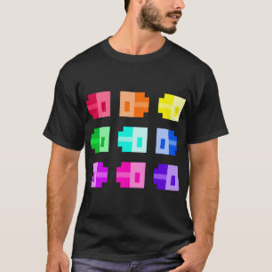 T-shirt Petits poissons pixelisés, arc-en-ciel