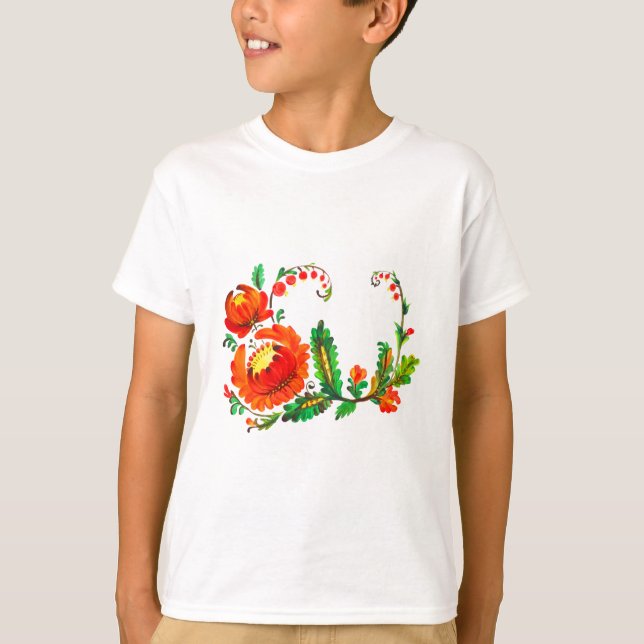 T-shirt Petrykivka art ukrainien (Devant)