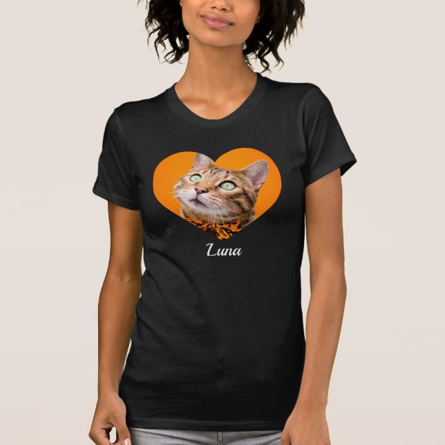 T-shirt Pet's Cute Modern Typography Name and heart Photo (Devant)