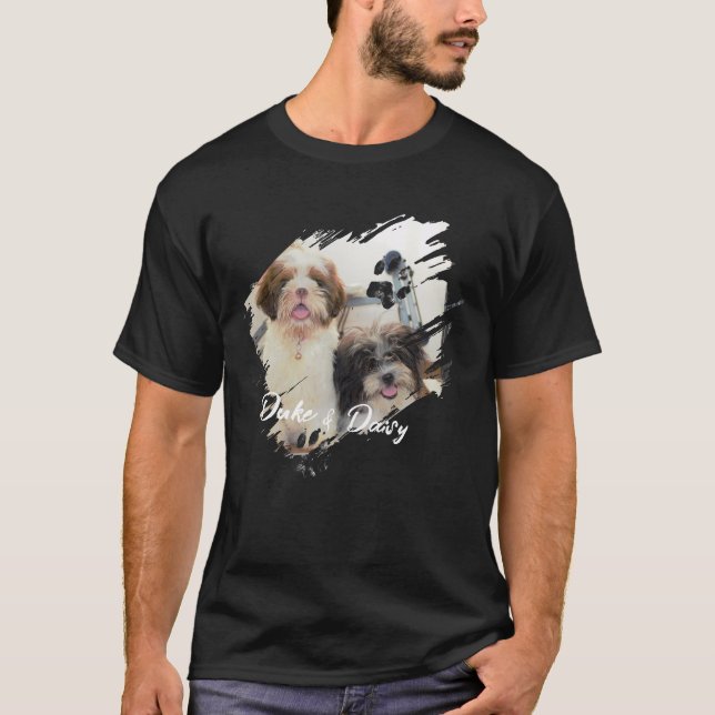 T-shirt Pet's Simple Modern Cool Typography Name and Photo (Devant)