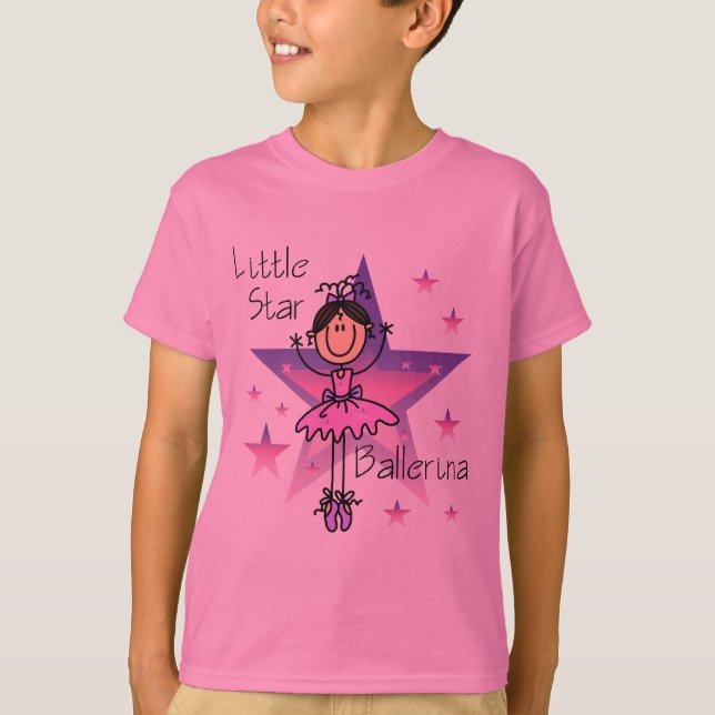 T-shirt Peu de ballerine d'étoile - cheveux Brown (Devant)