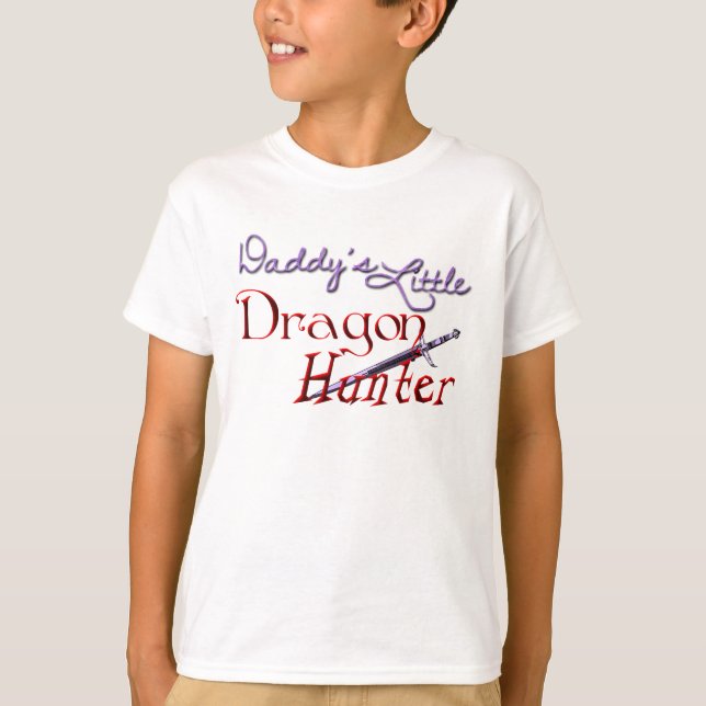 T-shirt Peu de chasseur du dragon du papa (Devant)