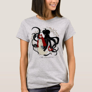 T-shirt Peu de chat rouge de sirène de capuchon