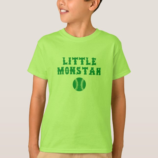 T-shirt Peu de chemise verte d'enfants de Monstah (Devant)