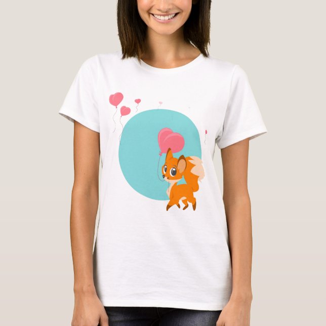 T-shirt Peu de Fox avec un ballon (Devant)