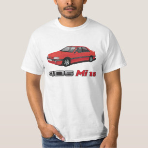 T-shirt Peugeot 405 +  Insigne de rouge de MI 16, rouge,