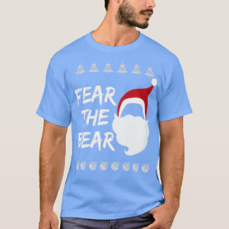 T-shirt Peur Bear Santas Beard Et Casquette De Noël Plaisa