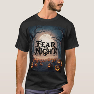 T-shirt Peur de la nuit Halloween Éffrayant Jack-O'-Lanter