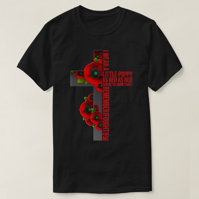 T-shirt Peur d'oublier Red Poppy Flower USA Memorial Veter (Design devant)