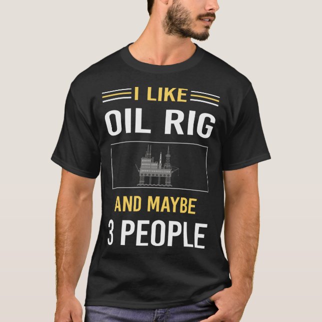 T-shirt Peut-Être 3 Personnes Huile Rig Col Rond Au Large (Devant)