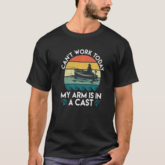 T-shirt Peut Travailler Bras Dans Pêche Pêche Pêche Pêche  (Devant)