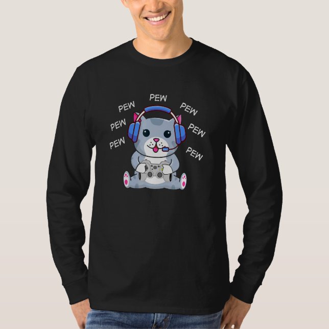 T-shirt Pew Pew Chat (Devant)