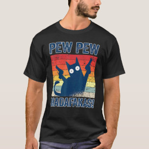 T-shirt Pew Pew Pew Madafakas Cats Tops Pajamas d'été Pew