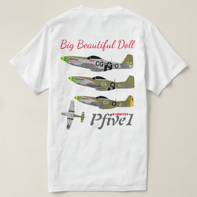 T-shirt Pfive1 P-51 "grande belle poupée (Design dos)