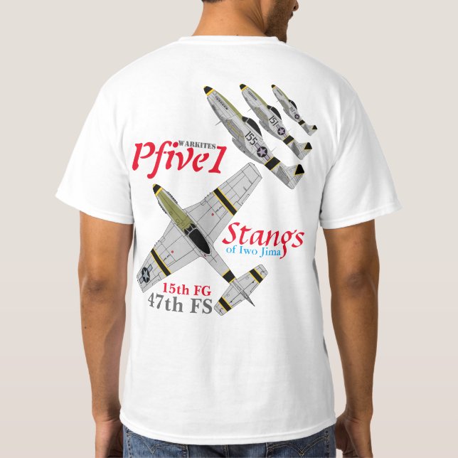 T-shirt Pfive1 Stangs de FS d'Iwo Jima quarante-septième (Dos)