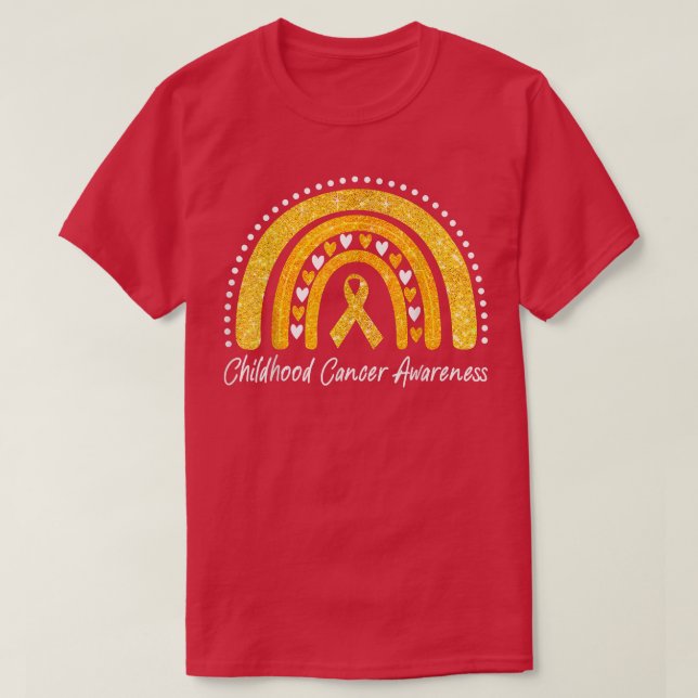 T-shirt Ph Rainbow Ribbon Sensibilisation au cancer chez l (Design devant)