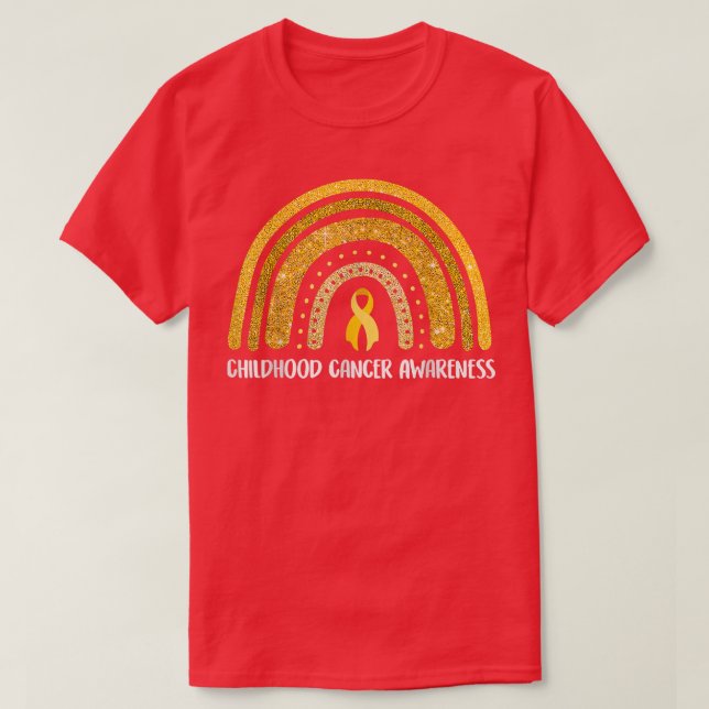 T-shirt Ph Rainbow Ribbon Sensibilisation au cancer chez l (Design devant)