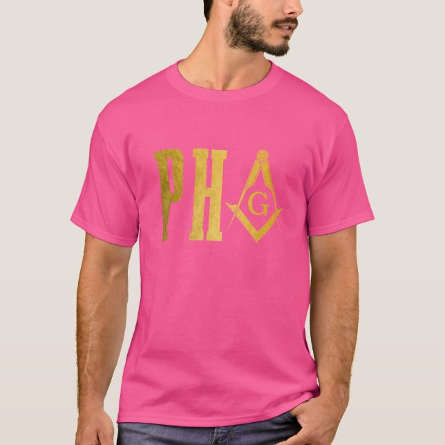 T-shirt Pha Prince Hall Mason Freemason Masonic Carré & C (Devant)