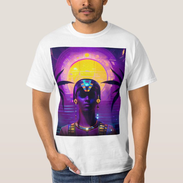 T-shirt Pharaon Synthwave (Devant)