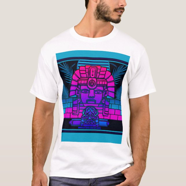 T-shirt Pharaon Synthwave (Devant)