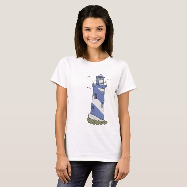 T-shirt phare bleu (Devant entier)