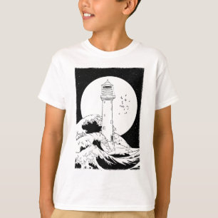 T-shirt Phare de Bell Rock pleine lune