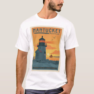 T-shirt Phare de Brant Point   Nantucket MA