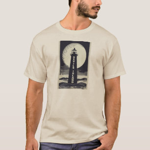 T-shirt Phare de Devils Island Wisconsin Moon