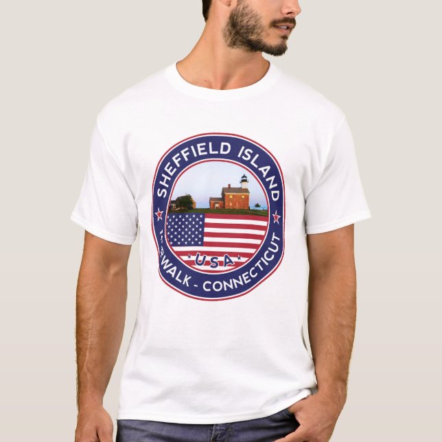 T-shirt Phare de Sheffield Island, Norwalk, Connecticut (Devant)